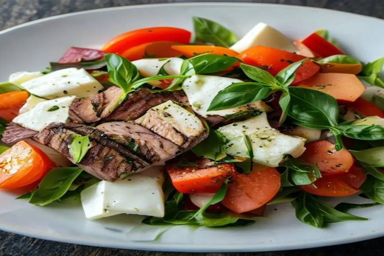 The Ultimate Caprese Salad with Grilled Flank Steak Recipe