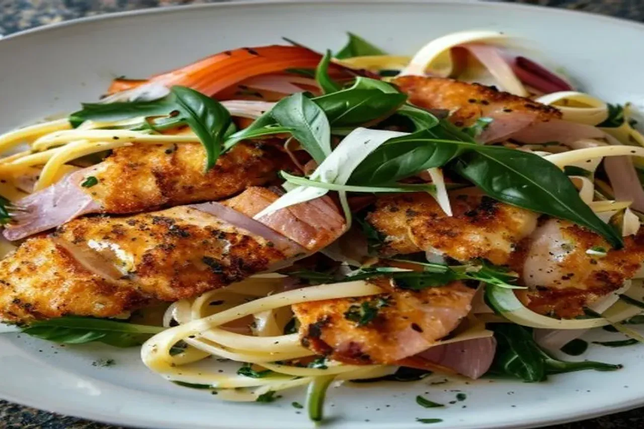 The Ultimate Crispy Chicken Cutlet Over Pasta and Parmesan Cream Sauce Recipe