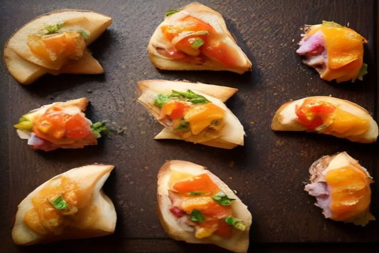 The Ultimate Olive Stuffed Roasted Mini Pepper Crostini with Caramelized Onions Recipe