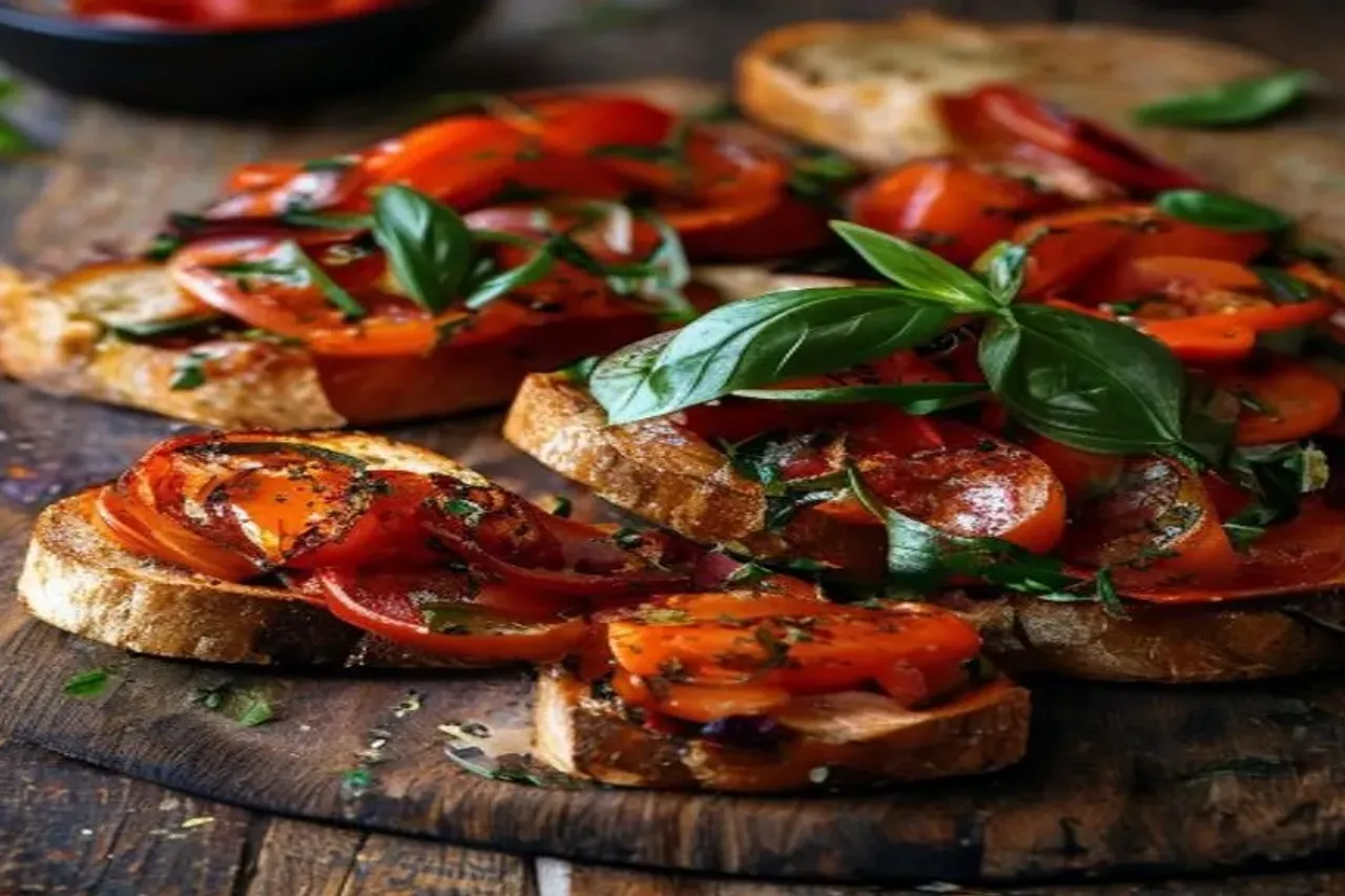 The Ultimate Roasted Sweet Red Pepper Bruschetta Recipe